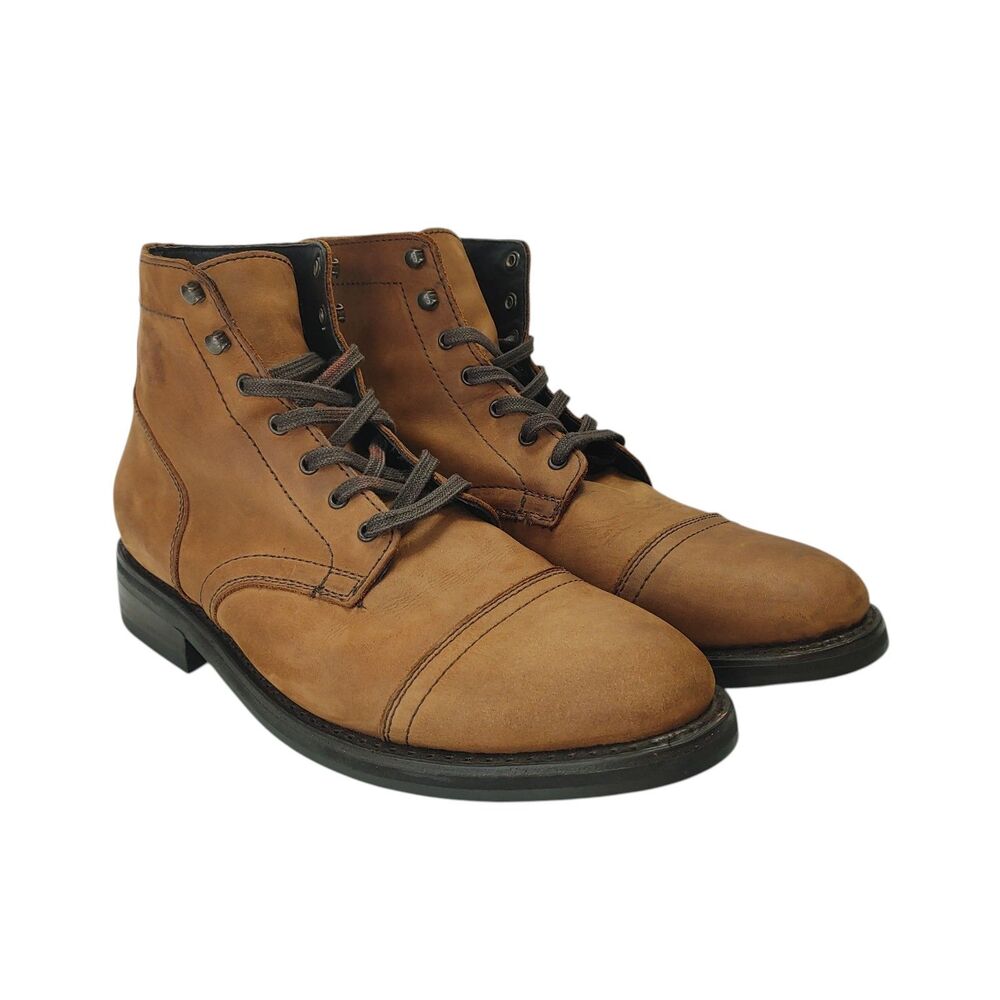 Thursday Boot Company Brown Leather Lace Up Cap Toe Handmade Men's Boots 10.5